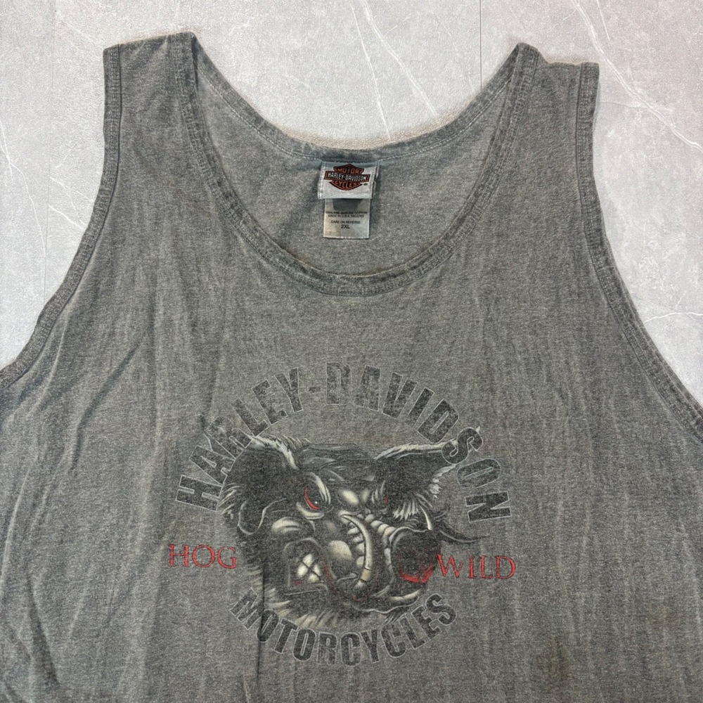 Harley Davidson Indianapolis Hog Wild Graphic Tank Top Gray Mens 2XL